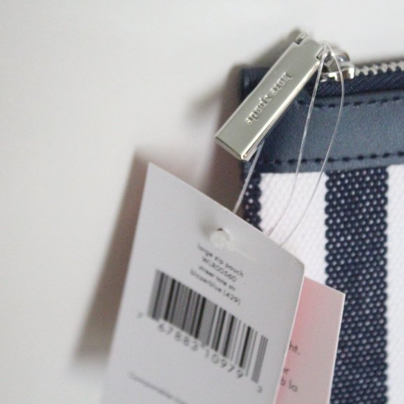 NWT Kate Spade street tote large zip pouch Navy/white - Picture 6 of 9